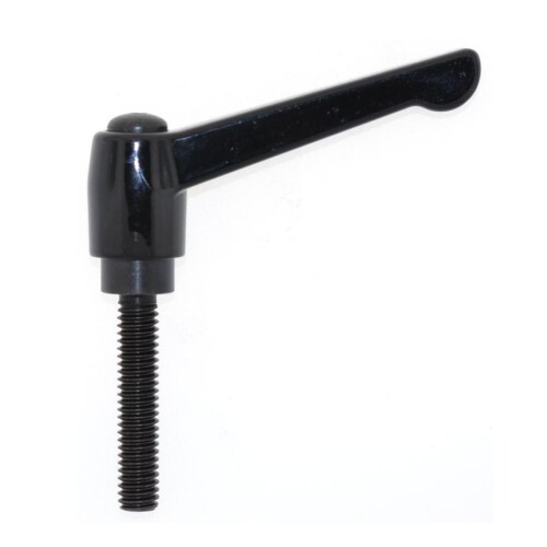 M8 20mm Black Metal Male Threaded Clamping Lever Adjustable Fixing Handle Grip