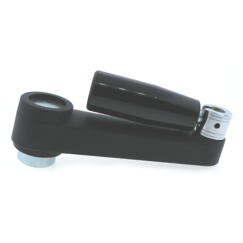 A plastic crank handle with a folding revolving handle