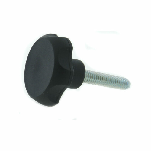 A thermoplastic 6-lobe knob with a threaded rod