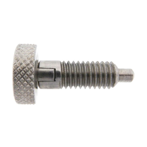 A knurled knob plunger with a locking nose and without a nylon patch
