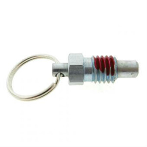 A standard pull ring plunger with a locking nose and a nylon patch