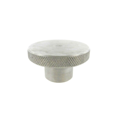 A knurled control knob with a solid hub